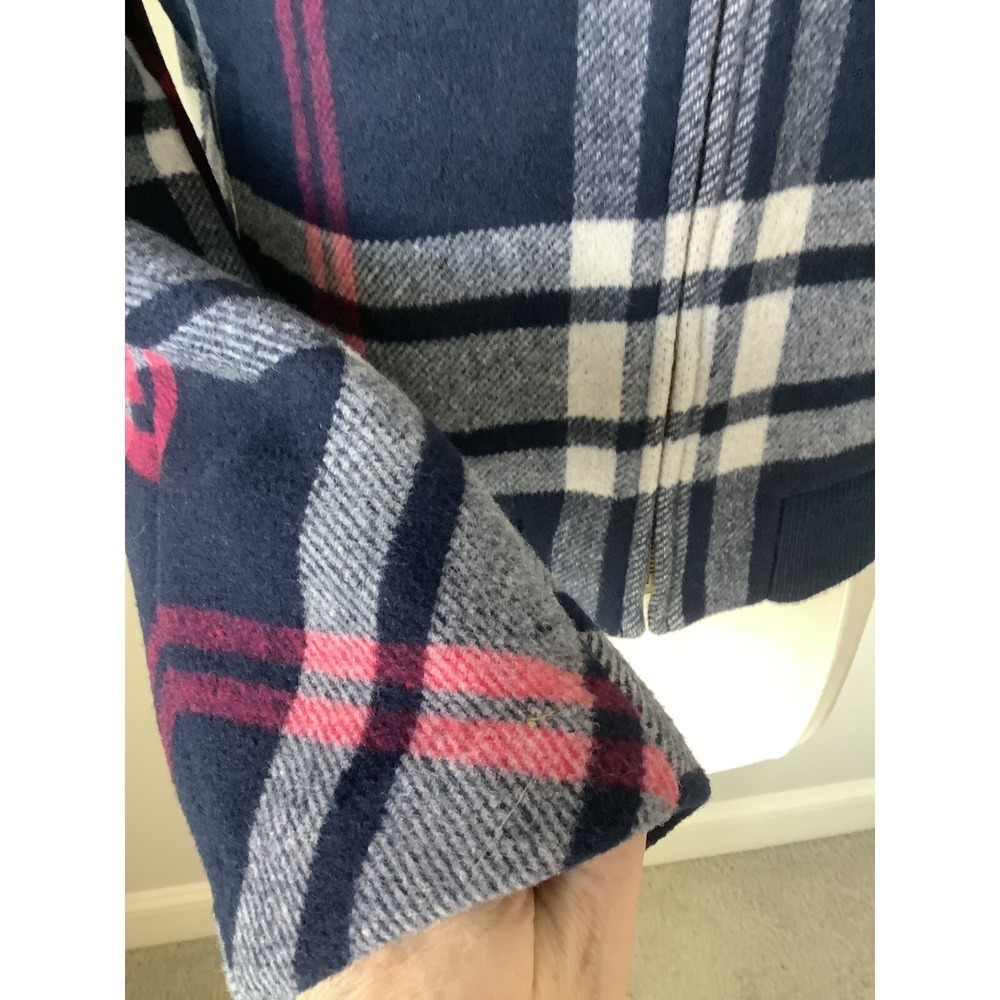 J.Crew Women Jacket Blue Plaid Wool Bomber Jacket Size Medium MSRP $148 - Picture 7 of 15